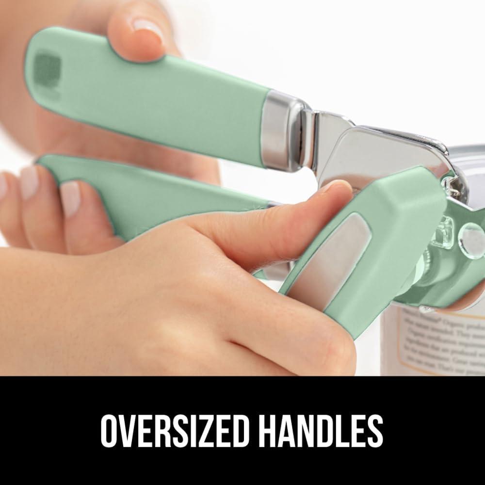 imageGORILLA GRIP Heavy Duty Stainless Steel Smooth Edge Manual Can Opener and Bottle Openers Soft Comfortable Handle Oversized Handheld Turn Knob US Designed Multifunctional Kitchen Tool BlackMint