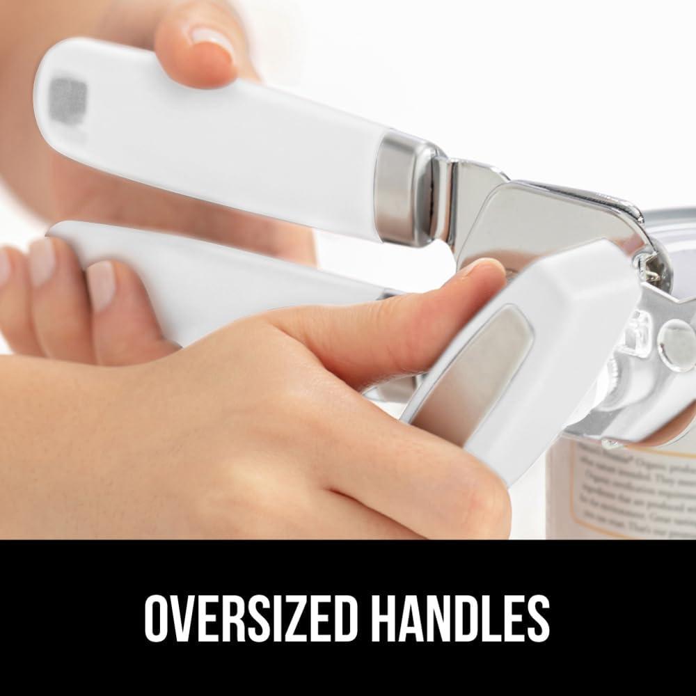 imageGORILLA GRIP Heavy Duty Stainless Steel Smooth Edge Manual Can Opener and Bottle Openers Soft Comfortable Handle Oversized Handheld Turn Knob US Designed Multifunctional Kitchen Tool BlackWhite