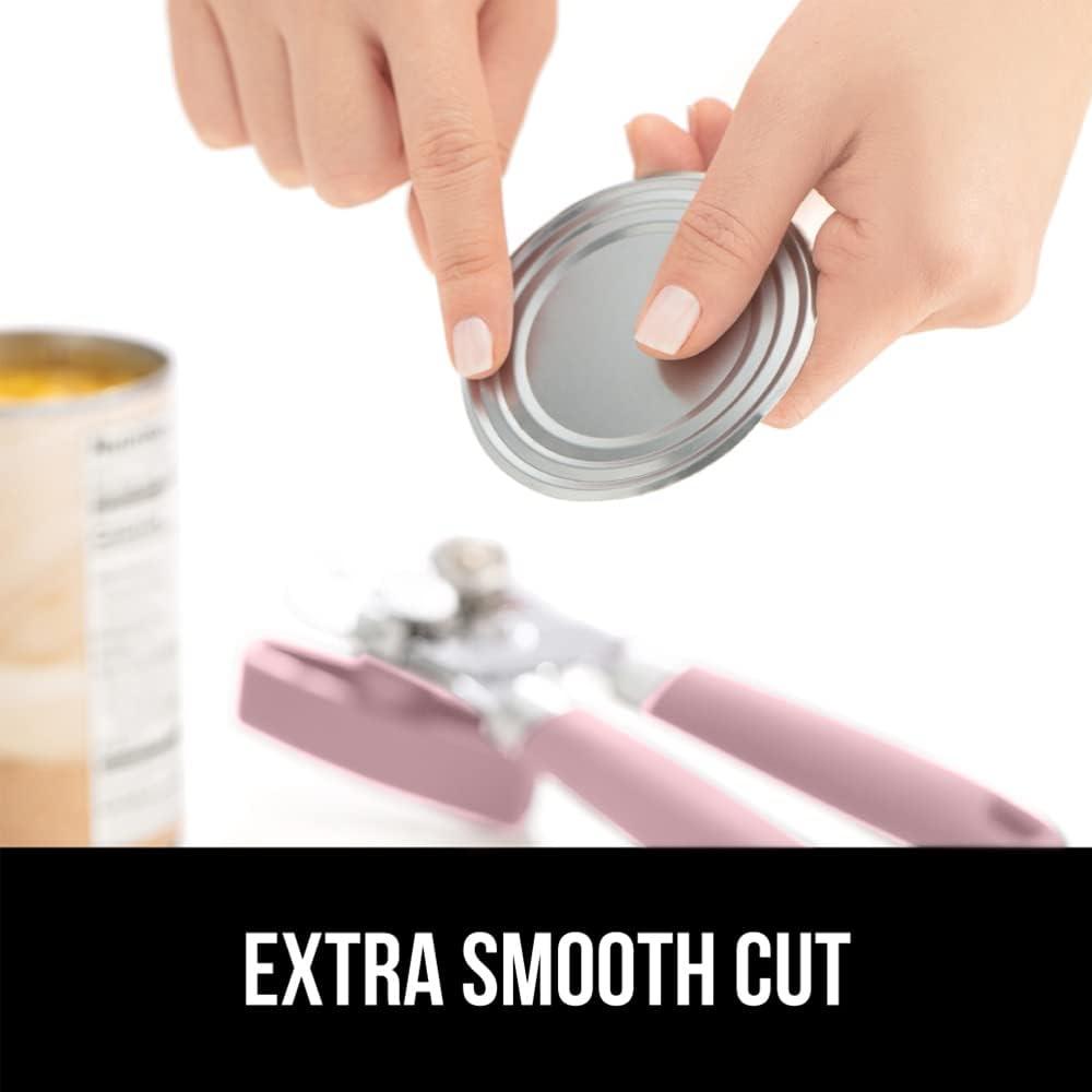 imageGORILLA GRIP Heavy Duty Stainless Steel Smooth Edge Manual Can Opener and Bottle Openers Soft Comfortable Handle Oversized Handheld Turn Knob US Designed Multifunctional Kitchen Tool BlackPink