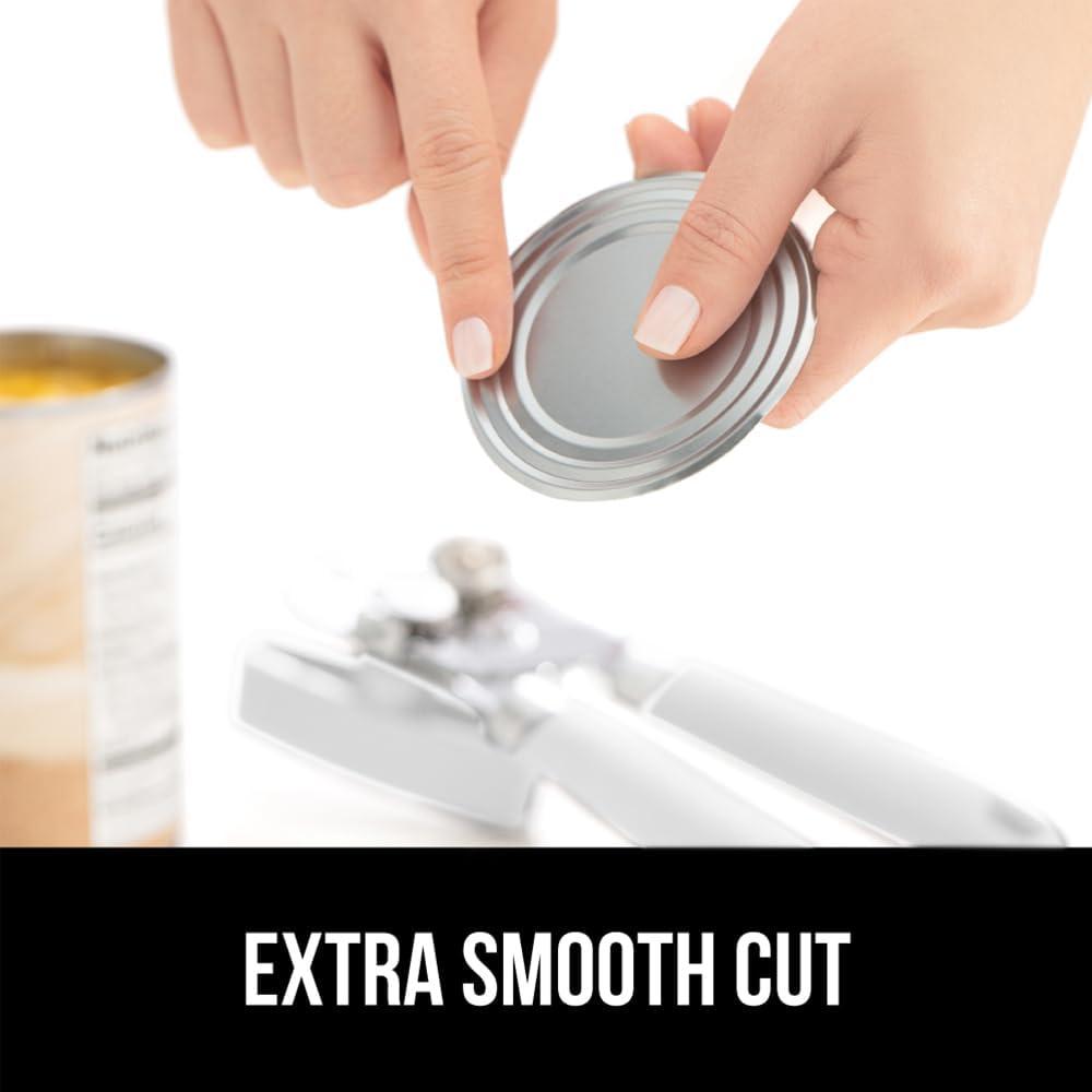 imageGORILLA GRIP Heavy Duty Stainless Steel Smooth Edge Manual Can Opener and Bottle Openers Soft Comfortable Handle Oversized Handheld Turn Knob US Designed Multifunctional Kitchen Tool BlackWhite
