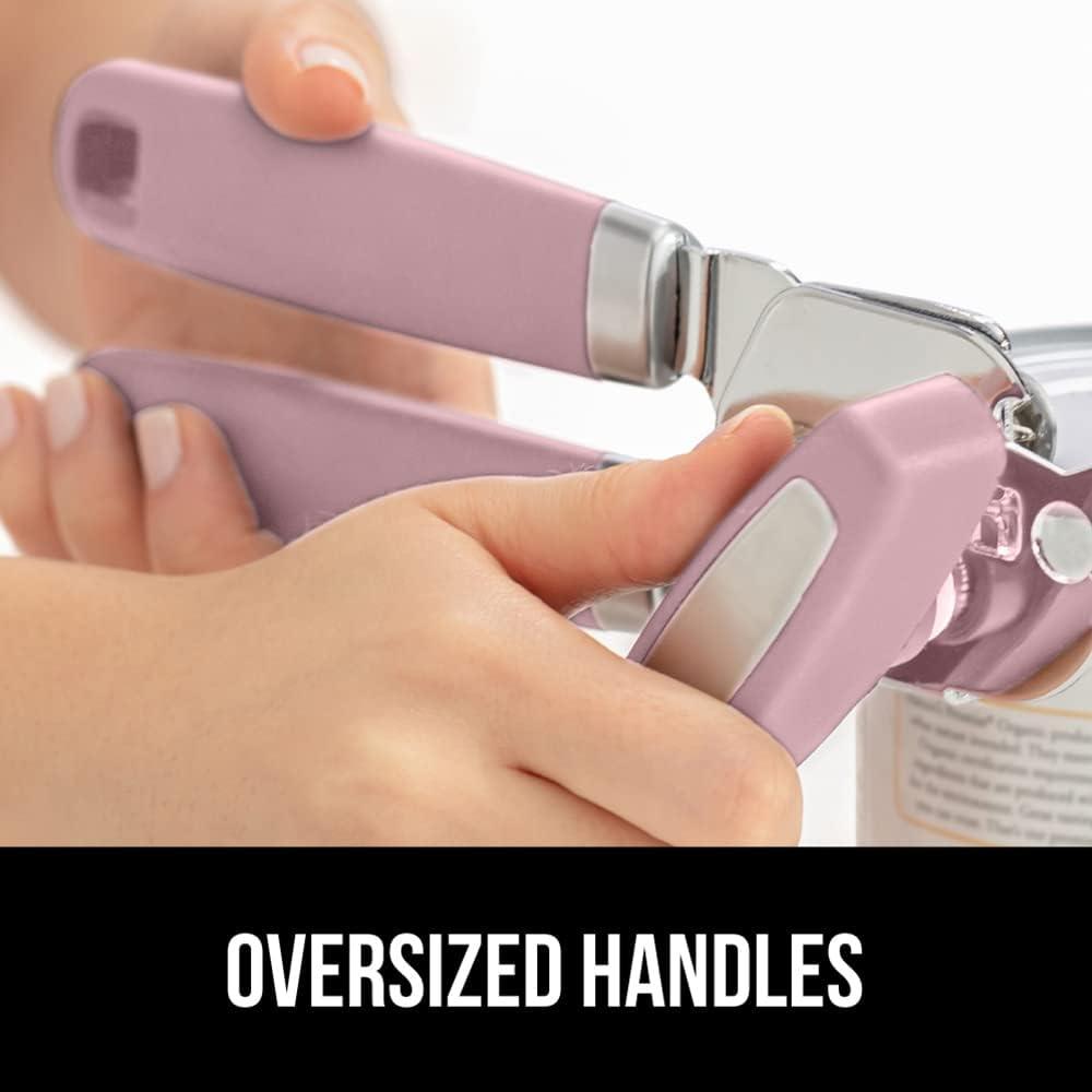 imageGORILLA GRIP Heavy Duty Stainless Steel Smooth Edge Manual Can Opener and Bottle Openers Soft Comfortable Handle Oversized Handheld Turn Knob US Designed Multifunctional Kitchen Tool BlackPink