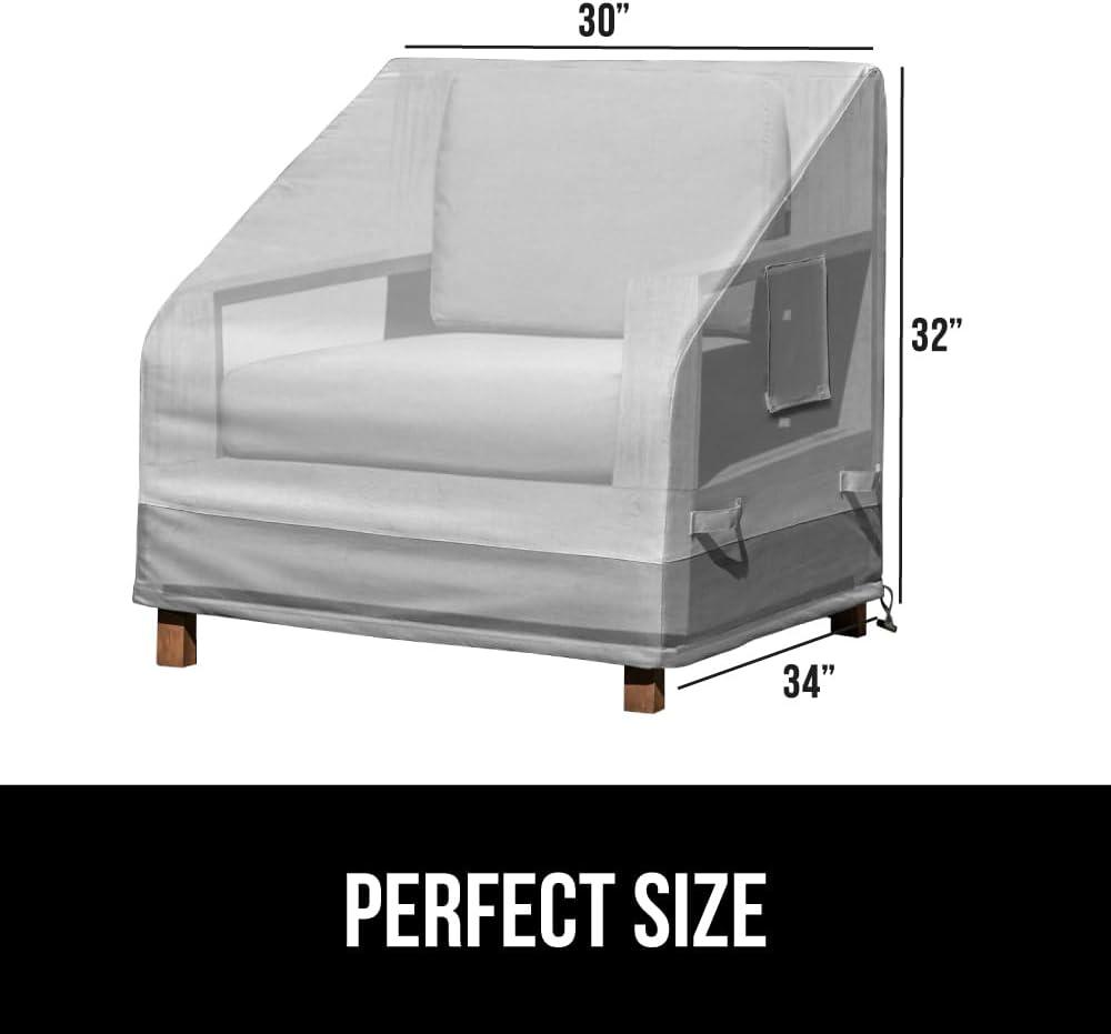 imageGORILLA GRIP Heavy Duty Waterproof Outdoor Chair Cover 30 Inch Adjustable Patio Furniture Covers for Winter Keep Cushions Dry Protects from Sun Snow Rain Windproof UV Coated Small 1 Pack