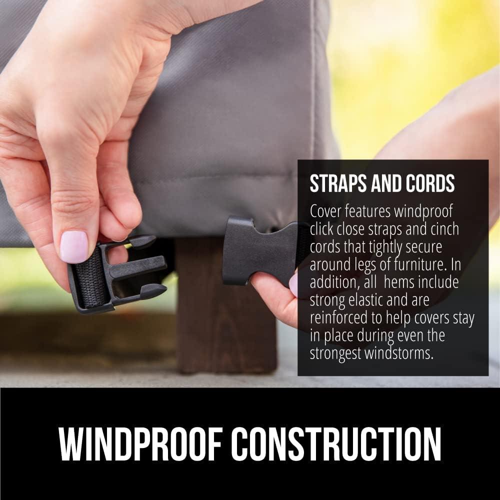 imageGORILLA GRIP Heavy Duty Waterproof Outdoor Chair Cover 30 Inch Adjustable Patio Furniture Covers for Winter Keep Cushions Dry Protects from Sun Snow Rain Windproof UV Coated Small 1 Pack