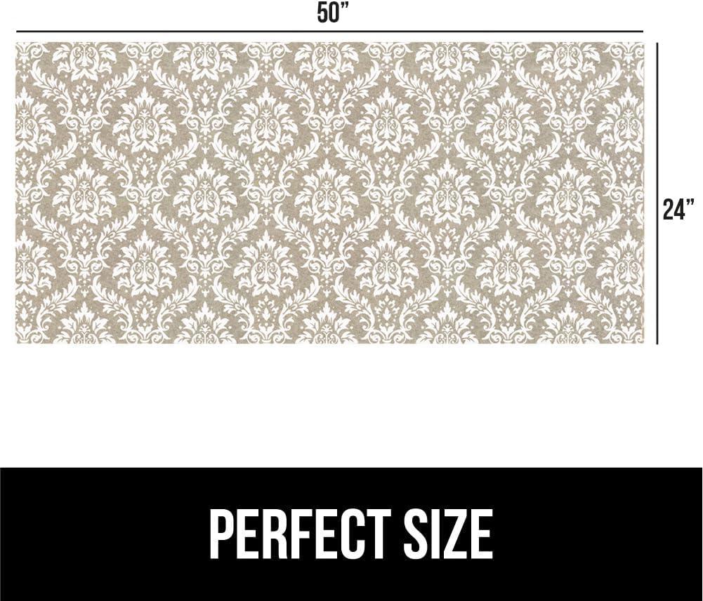imageGORILLA GRIP LeakGuard NonAdhesive Under Sink Mat for Kitchen Cabinet Waterproof Quick Dry Shelf Liner Durable Absorbent Felt Mats for Bathroom Sinks Cabinets Dresser Easy to Trim 24x30 CharcoalDamask TaupeCream