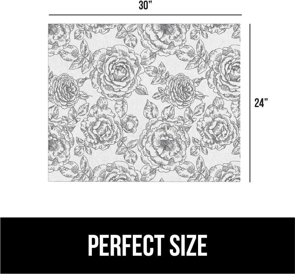 imageGORILLA GRIP LeakGuard NonAdhesive Under Sink Mat for Kitchen Cabinet Waterproof Quick Dry Shelf Liner Durable Absorbent Felt Mats for Bathroom Sinks Cabinets Dresser Easy to Trim 24x30 CharcoalFloral Gray