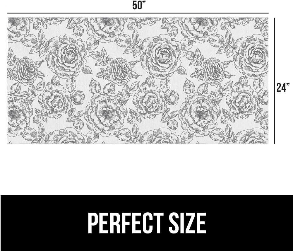 imageGORILLA GRIP LeakGuard NonAdhesive Under Sink Mat for Kitchen Cabinet Waterproof Quick Dry Shelf Liner Durable Absorbent Felt Mats for Bathroom Sinks Cabinets Dresser Easy to Trim 24x30 CharcoalFloral Gray