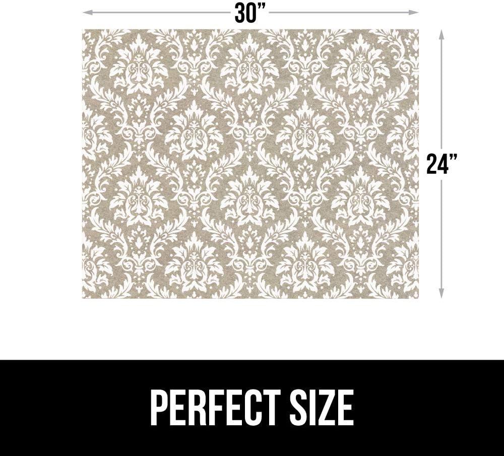 imageGORILLA GRIP LeakGuard NonAdhesive Under Sink Mat for Kitchen Cabinet Waterproof Quick Dry Shelf Liner Durable Absorbent Felt Mats for Bathroom Sinks Cabinets Dresser Easy to Trim 24x30 CharcoalDamask TaupeCream