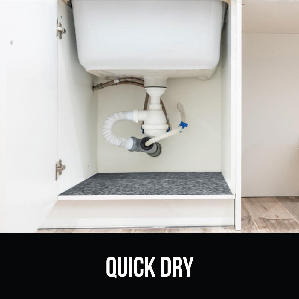 imageGORILLA GRIP LeakGuard NonAdhesive Under Sink Mat for Kitchen Cabinet Waterproof Quick Dry Shelf Liner Durable Absorbent Felt Mats for Bathroom Sinks Cabinets Dresser Easy to Trim 24x30 CharcoalCharcoal