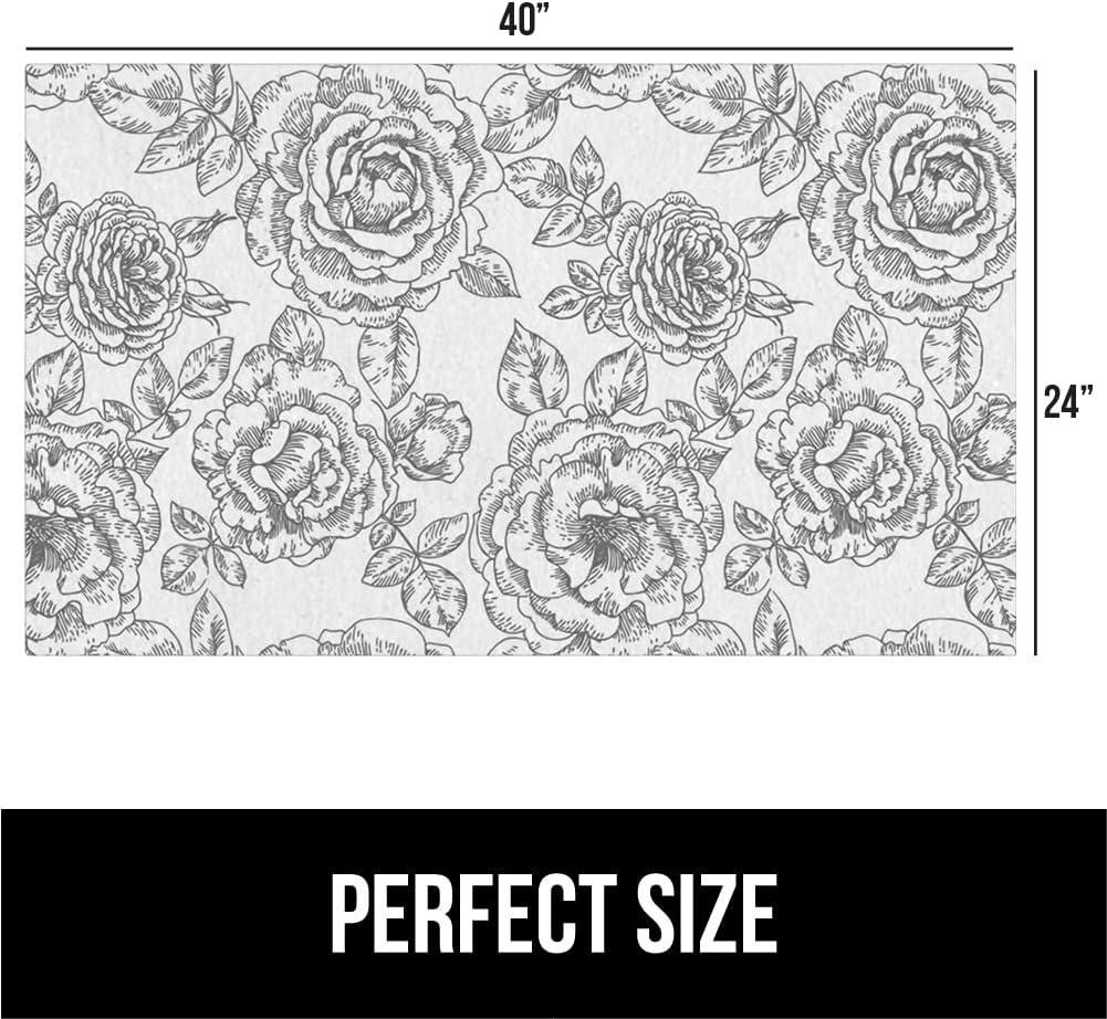 imageGORILLA GRIP LeakGuard NonAdhesive Under Sink Mat for Kitchen Cabinet Waterproof Quick Dry Shelf Liner Durable Absorbent Felt Mats for Bathroom Sinks Cabinets Dresser Easy to Trim 24x30 CharcoalFloral Gray