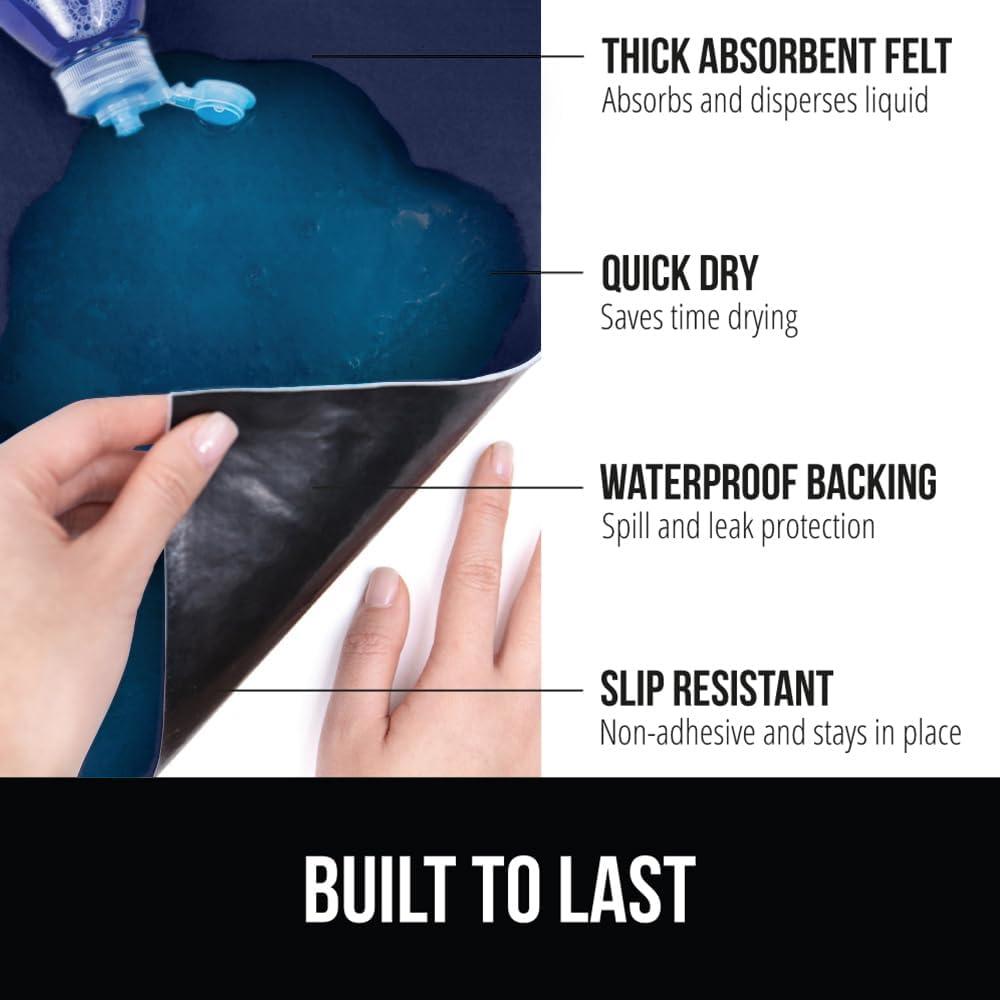 imageGORILLA GRIP LeakGuard NonAdhesive Under Sink Mat for Kitchen Cabinet Waterproof Quick Dry Shelf Liner Durable Absorbent Felt Mats for Bathroom Sinks Cabinets Dresser Easy to Trim 24x30 CharcoalNavy