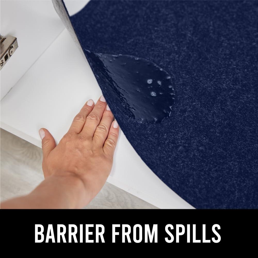 imageGORILLA GRIP LeakGuard NonAdhesive Under Sink Mat for Kitchen Cabinet Waterproof Quick Dry Shelf Liner Durable Absorbent Felt Mats for Bathroom Sinks Cabinets Dresser Easy to Trim 24x30 CharcoalNavy