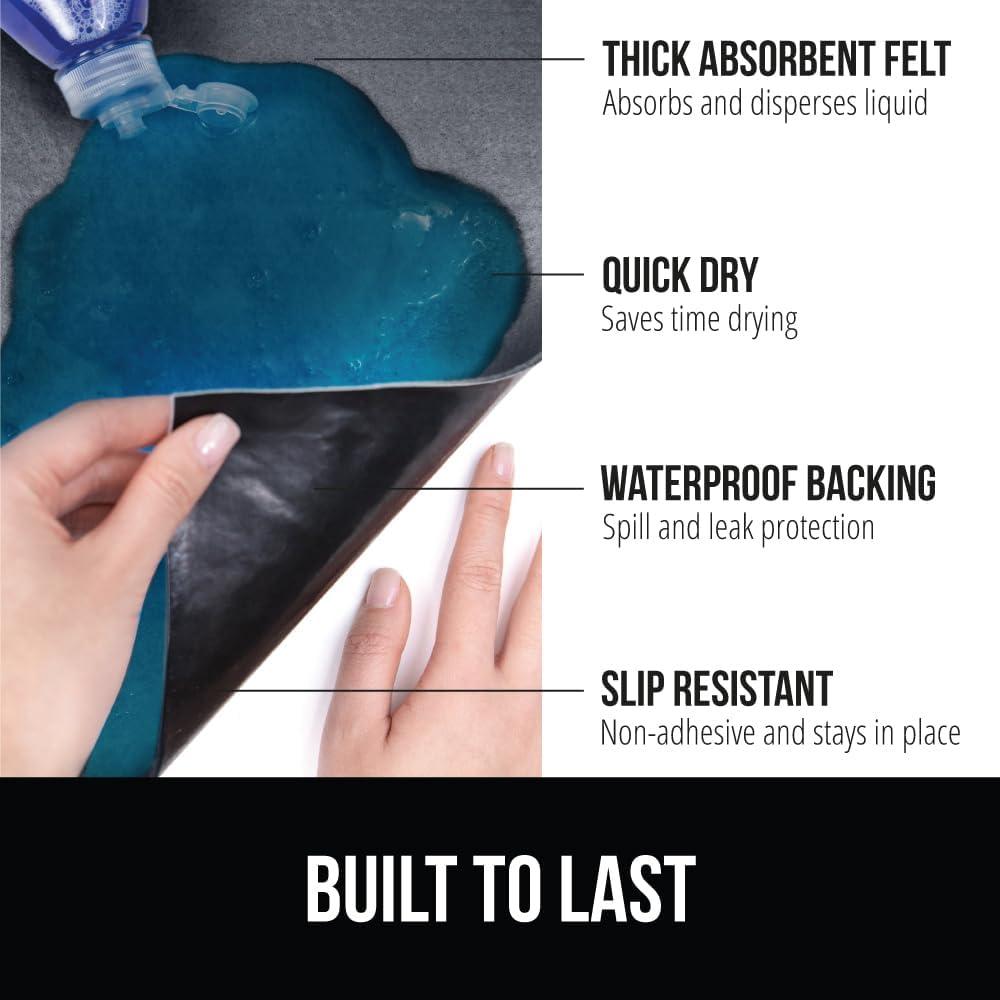 imageGORILLA GRIP LeakGuard NonAdhesive Under Sink Mat for Kitchen Cabinet Waterproof Quick Dry Shelf Liner Durable Absorbent Felt Mats for Bathroom Sinks Cabinets Dresser Easy to Trim 24x30 CharcoalCharcoal