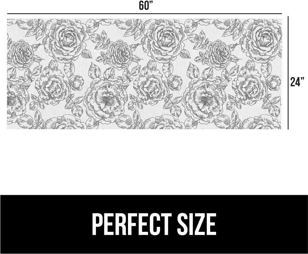 imageGORILLA GRIP LeakGuard NonAdhesive Under Sink Mat for Kitchen Cabinet Waterproof Quick Dry Shelf Liner Durable Absorbent Felt Mats for Bathroom Sinks Cabinets Dresser Easy to Trim 24x30 CharcoalFloral Gray