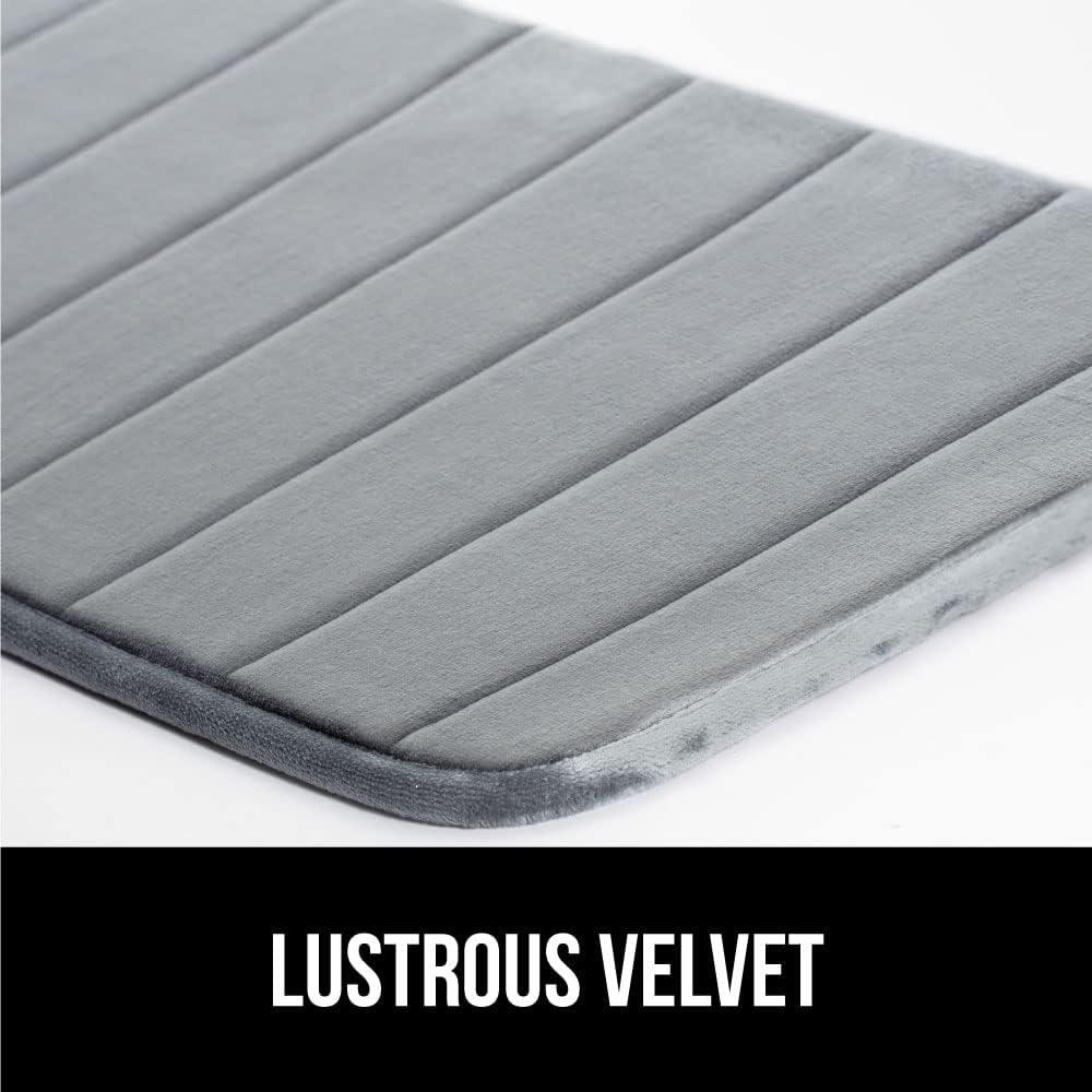 imageGORILLA GRIP Memory Foam Bath Mat Soft Absorbent US Designed Bathroom Rug Gripping Dots Machine Washable Bathmat Cushioned Floor Mats Shower Sink Rugs Room Dcor Accessories 24x17 Graphite GrayStriped Graphite Gray