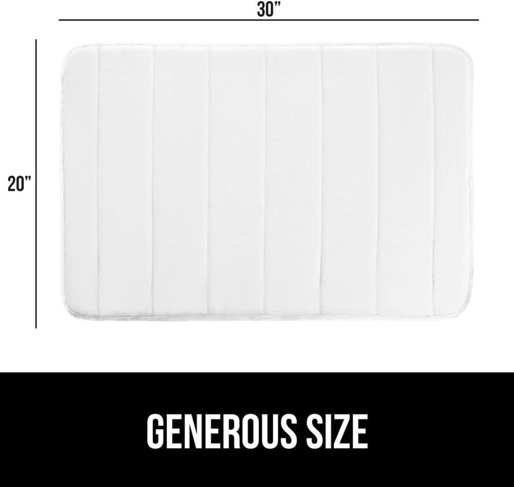 imageGORILLA GRIP Memory Foam Bath Mat Soft Absorbent US Designed Bathroom Rug Gripping Dots Machine Washable Bathmat Cushioned Floor Mats Shower Sink Rugs Room Dcor Accessories 24x17 Graphite GrayStriped White