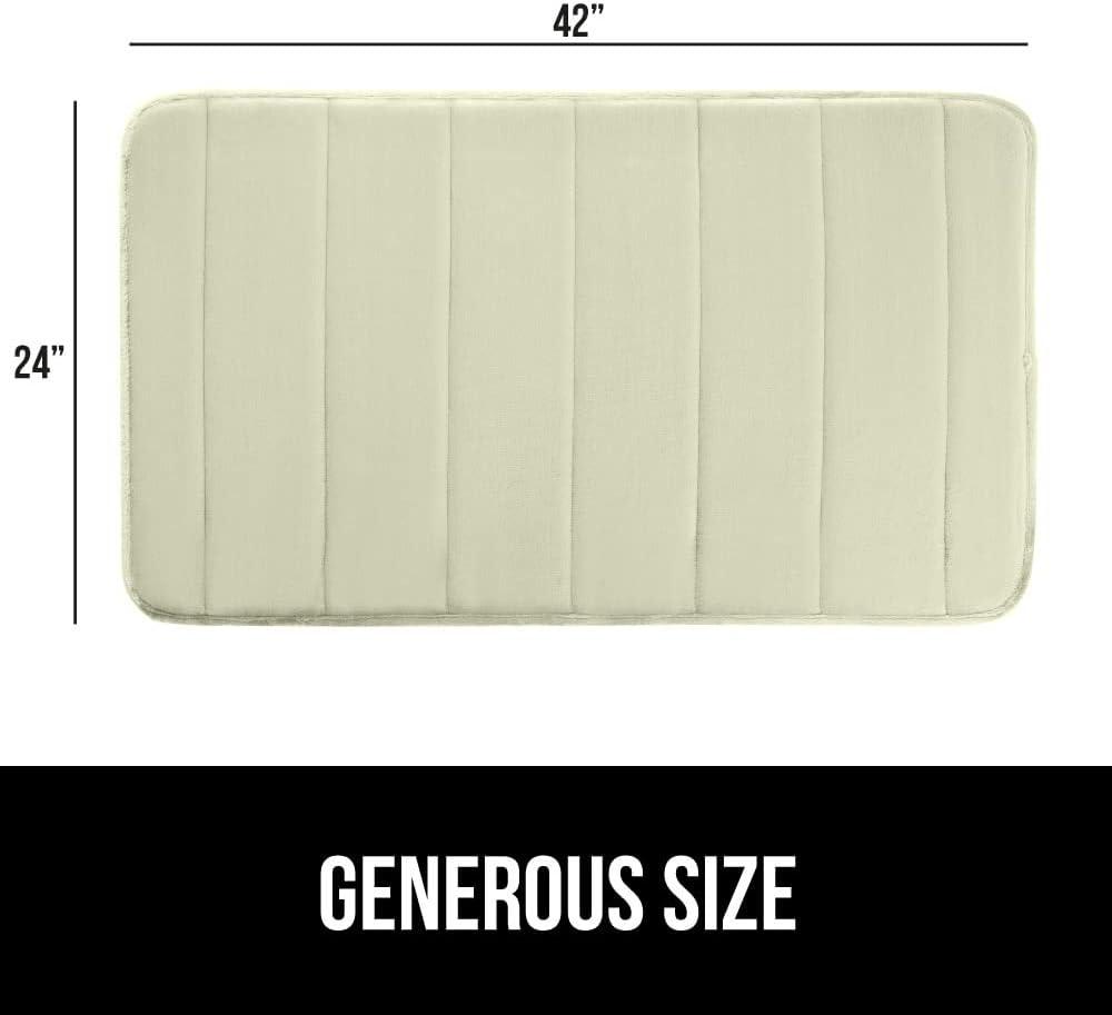 imageGORILLA GRIP Memory Foam Bath Mat Soft Absorbent US Designed Bathroom Rug Gripping Dots Machine Washable Bathmat Cushioned Floor Mats Shower Sink Rugs Room Dcor Accessories 24x17 Graphite GrayStriped Sage