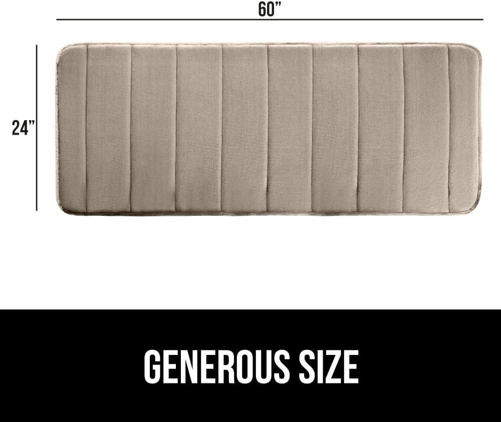 imageGORILLA GRIP Memory Foam Bath Mat Soft Absorbent US Designed Bathroom Rug Gripping Dots Machine Washable Bathmat Cushioned Floor Mats Shower Sink Rugs Room Dcor Accessories 24x17 Graphite GrayStriped Taupe