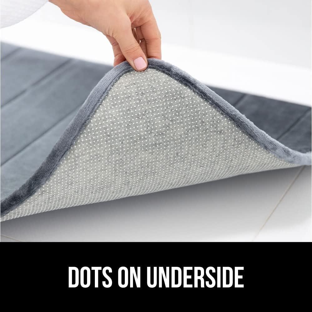 imageGORILLA GRIP Memory Foam Bath Mat Soft Absorbent US Designed Bathroom Rug Gripping Dots Machine Washable Bathmat Cushioned Floor Mats Shower Sink Rugs Room Dcor Accessories 24x17 Graphite GrayStriped Graphite Gray
