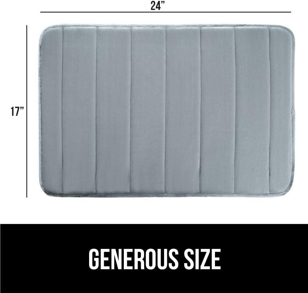 imageGORILLA GRIP Memory Foam Bath Mat Soft Absorbent US Designed Bathroom Rug Gripping Dots Machine Washable Bathmat Cushioned Floor Mats Shower Sink Rugs Room Dcor Accessories 24x17 Graphite GrayStriped Graphite Gray