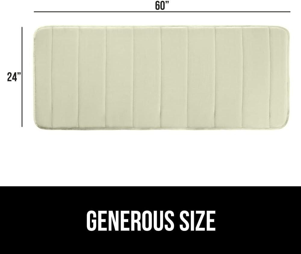 imageGORILLA GRIP Memory Foam Bath Mat Soft Absorbent US Designed Bathroom Rug Gripping Dots Machine Washable Bathmat Cushioned Floor Mats Shower Sink Rugs Room Dcor Accessories 24x17 Graphite GrayStriped Sage