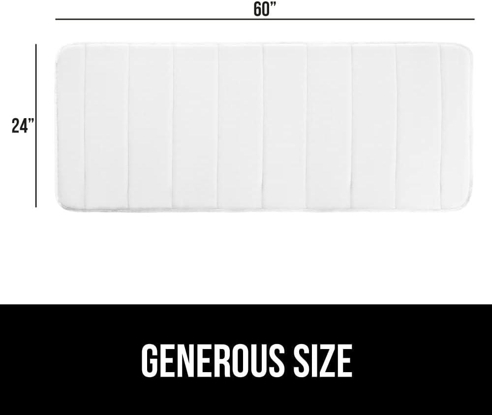 imageGORILLA GRIP Memory Foam Bath Mat Soft Absorbent US Designed Bathroom Rug Gripping Dots Machine Washable Bathmat Cushioned Floor Mats Shower Sink Rugs Room Dcor Accessories 24x17 Graphite GrayStriped White