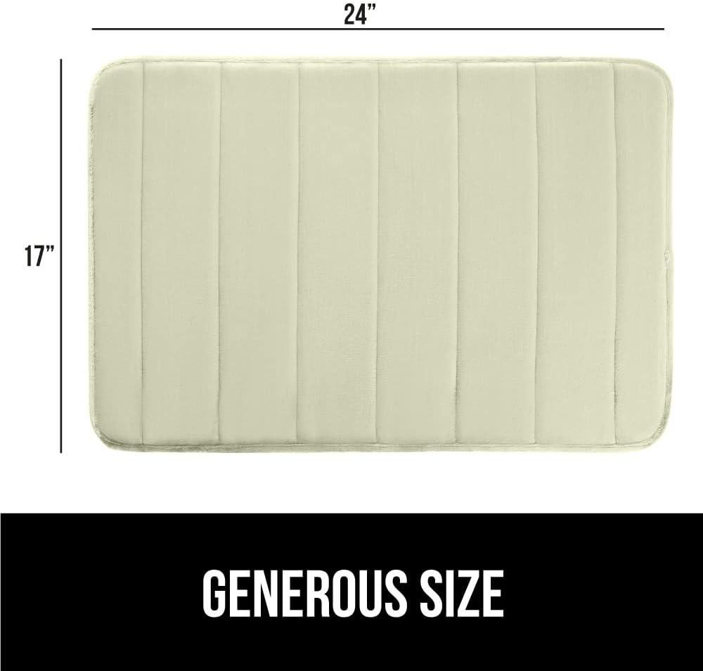 imageGORILLA GRIP Memory Foam Bath Mat Soft Absorbent US Designed Bathroom Rug Gripping Dots Machine Washable Bathmat Cushioned Floor Mats Shower Sink Rugs Room Dcor Accessories 24x17 Graphite GrayStriped Sage