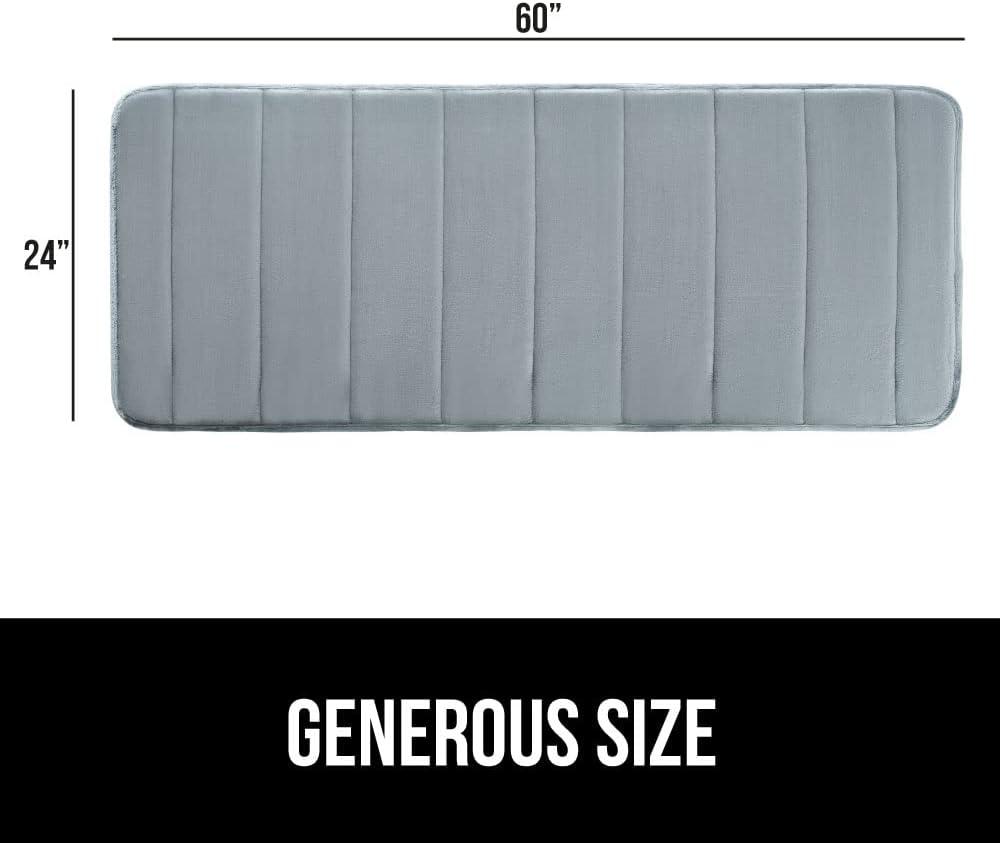 imageGORILLA GRIP Memory Foam Bath Mat Soft Absorbent US Designed Bathroom Rug Gripping Dots Machine Washable Bathmat Cushioned Floor Mats Shower Sink Rugs Room Dcor Accessories 24x17 Graphite GrayStriped Graphite Gray
