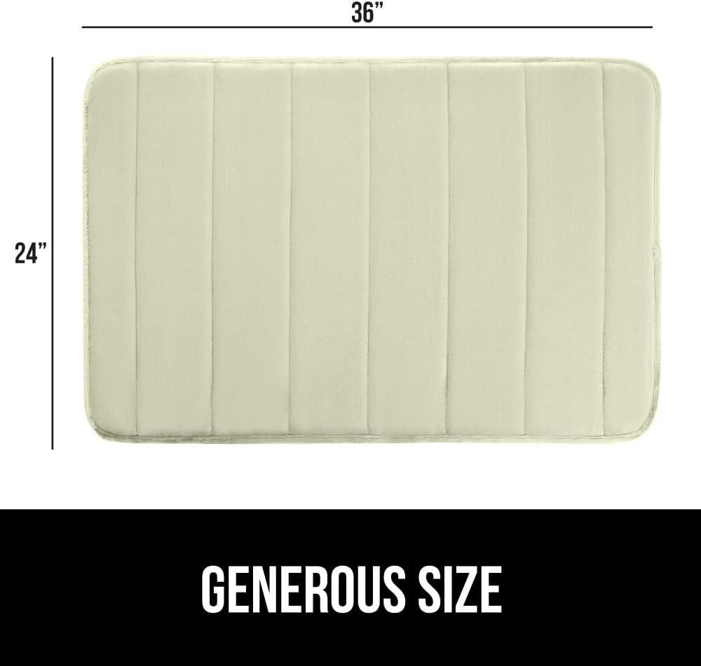 imageGORILLA GRIP Memory Foam Bath Mat Soft Absorbent US Designed Bathroom Rug Gripping Dots Machine Washable Bathmat Cushioned Floor Mats Shower Sink Rugs Room Dcor Accessories 24x17 Graphite GrayStriped Sage