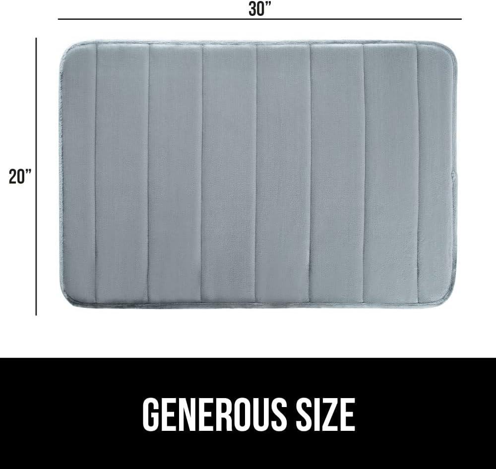 imageGORILLA GRIP Memory Foam Bath Mat Soft Absorbent US Designed Bathroom Rug Gripping Dots Machine Washable Bathmat Cushioned Floor Mats Shower Sink Rugs Room Dcor Accessories 24x17 Graphite GrayStriped Graphite Gray