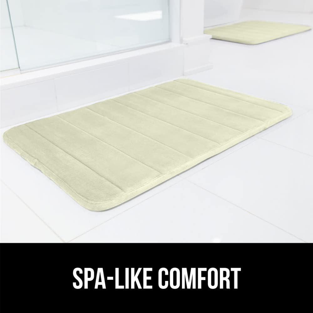 imageGORILLA GRIP Memory Foam Bath Mat Soft Absorbent US Designed Bathroom Rug Gripping Dots Machine Washable Bathmat Cushioned Floor Mats Shower Sink Rugs Room Dcor Accessories 24x17 Graphite GrayStriped Sage