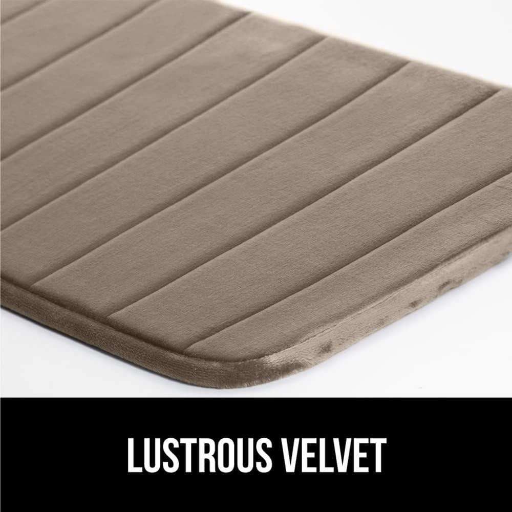 imageGORILLA GRIP Memory Foam Bath Mat Soft Absorbent US Designed Bathroom Rug Gripping Dots Machine Washable Bathmat Cushioned Floor Mats Shower Sink Rugs Room Dcor Accessories 24x17 Graphite GrayStriped Taupe