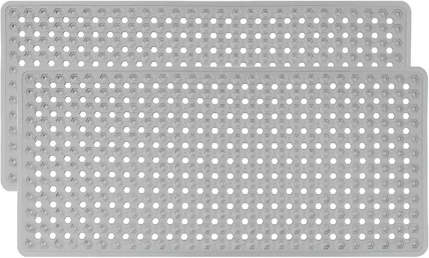 imageGORILLA GRIP Patented Square Shower Stall Mat Small Bathtub Floor Mats for Stand Up Showers with Suction Cups and Drainage Holes Machine Wash Soft on Feet Bathroom Accessories 21x21 Inch ClearGray Translucent