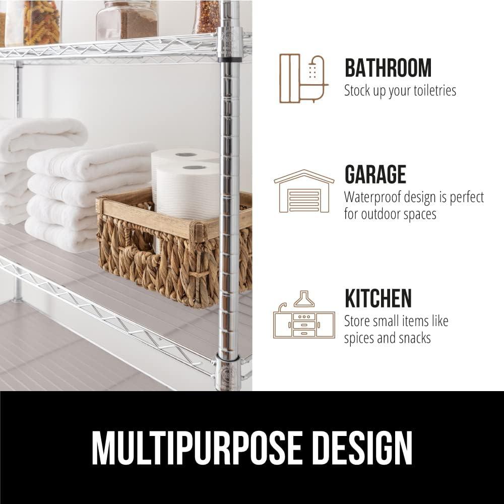 imageGORILLA GRIP ShelfGuard Wire Shelf Liner Compatible with Amazon Basics Shelving Unit Set of 5 Waterproof Liners for Organizing Metal Rack Shelves Kitchen Cabinets Cupboard Pantry 14x30 ClearCharcoal