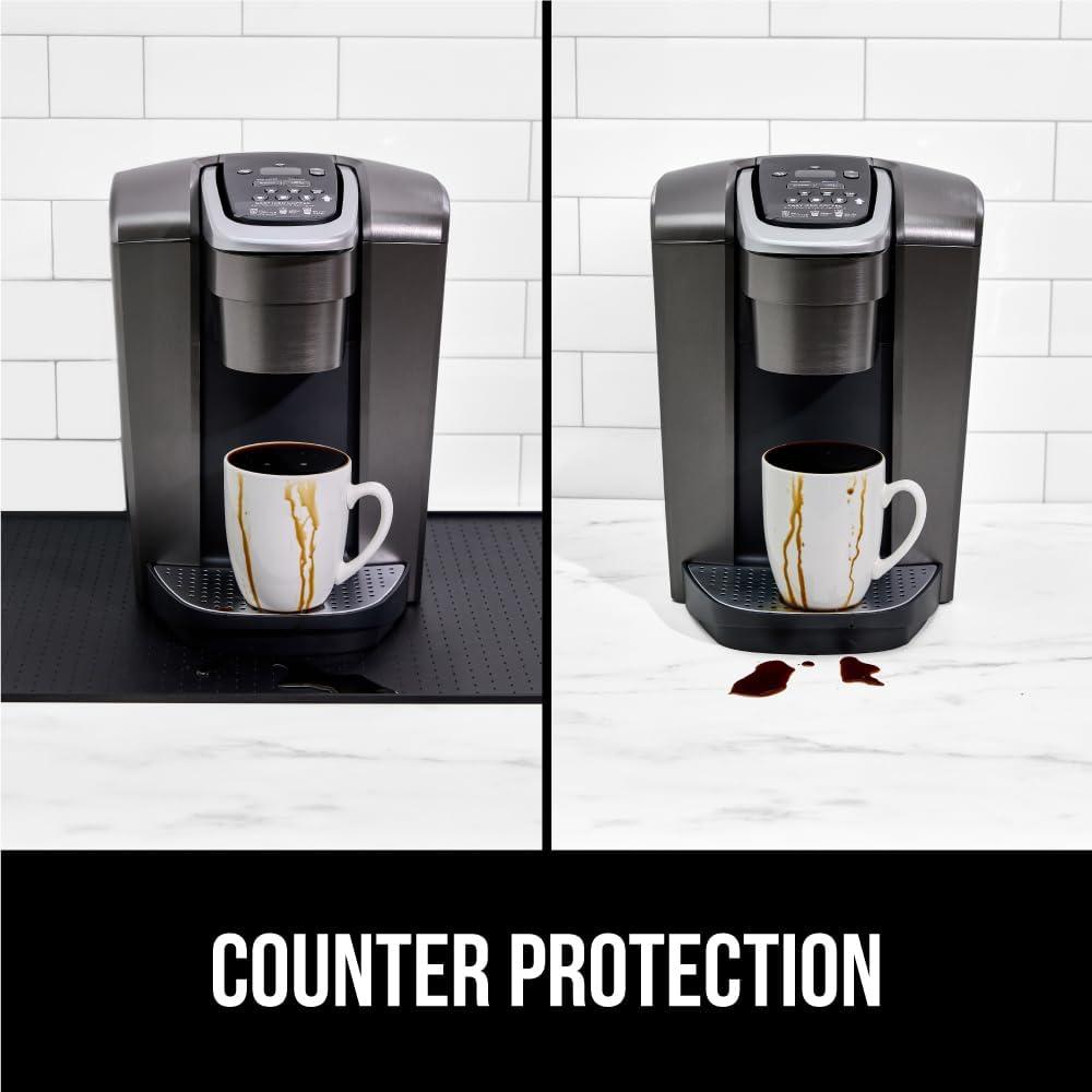 imageGORILLA GRIP Silicone Coffee Mat Espresso Machine Bar Accessories Keep Kitchen Counters Clean Stays in Place Waterproof and Heat Resistant Dish Drying Mats Home Decor Essentials 115x186 BlackBlack