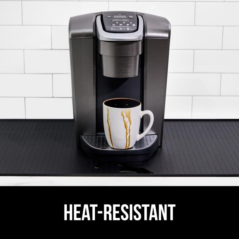 imageGORILLA GRIP Silicone Coffee Mat Espresso Machine Bar Accessories Keep Kitchen Counters Clean Stays in Place Waterproof and Heat Resistant Dish Drying Mats Home Decor Essentials 115x186 BlackBlack