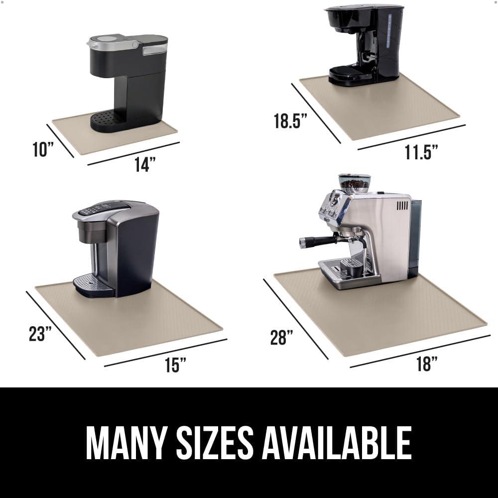 imageGORILLA GRIP Silicone Coffee Mat Espresso Machine Bar Accessories Keep Kitchen Counters Clean Stays in Place Waterproof and Heat Resistant Dish Drying Mats Home Decor Essentials 115x186 BlackAlmond