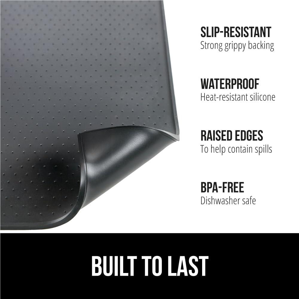 imageGORILLA GRIP Silicone Coffee Mat Espresso Machine Bar Accessories Keep Kitchen Counters Clean Stays in Place Waterproof and Heat Resistant Dish Drying Mats Home Decor Essentials 115x186 BlackBlack