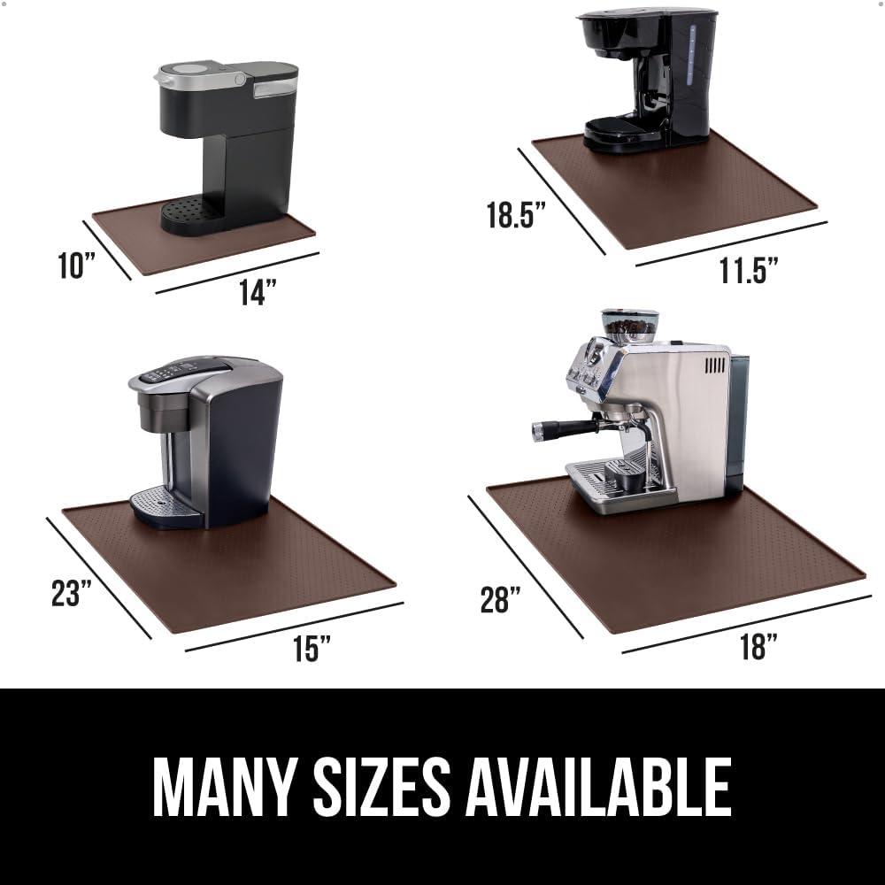 imageGORILLA GRIP Silicone Coffee Mat Espresso Machine Bar Accessories Keep Kitchen Counters Clean Stays in Place Waterproof and Heat Resistant Dish Drying Mats Home Decor Essentials 115x186 BlackBrown
