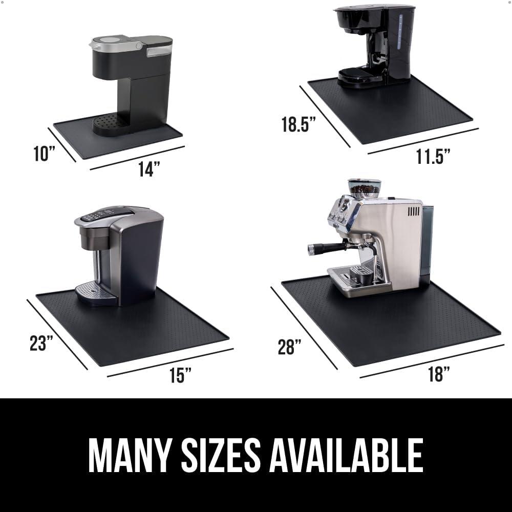 imageGORILLA GRIP Silicone Coffee Mat Espresso Machine Bar Accessories Keep Kitchen Counters Clean Stays in Place Waterproof and Heat Resistant Dish Drying Mats Home Decor Essentials 115x186 BlackBlack