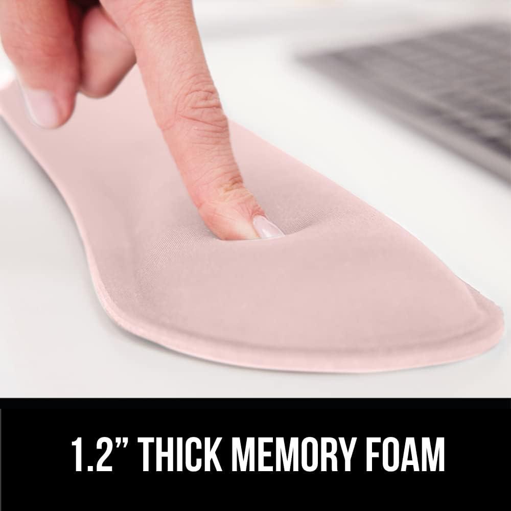 imageGORILLA GRIP Silky Memory Foam Keyboard Wrist Rest and Mouse Pad for Computer Ergonomic Typing Support Desk Office Supplies and Gaming Accessories Hand amp Arm Mousepad Cushions and Coaster Set BlackLight Pink