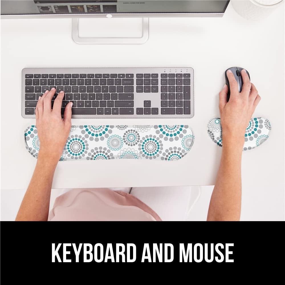 imageGORILLA GRIP Silky Memory Foam Keyboard Wrist Rest and Mouse Pad for Computer Ergonomic Typing Support Desk Office Supplies and Gaming Accessories Hand amp Arm Mousepad Cushions and Coaster Set BlackSpiral