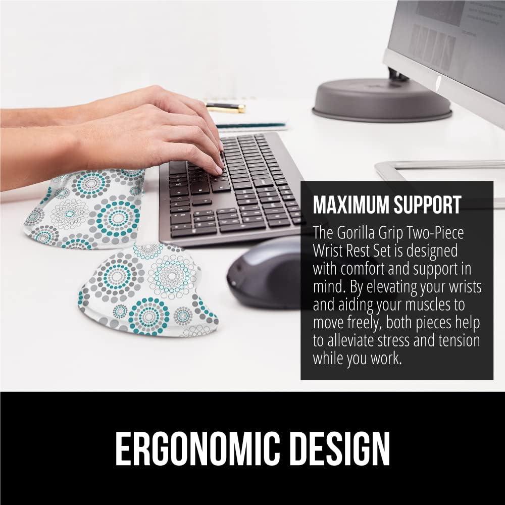 imageGORILLA GRIP Silky Memory Foam Keyboard Wrist Rest and Mouse Pad for Computer Ergonomic Typing Support Desk Office Supplies and Gaming Accessories Hand amp Arm Mousepad Cushions and Coaster Set BlackSpiral