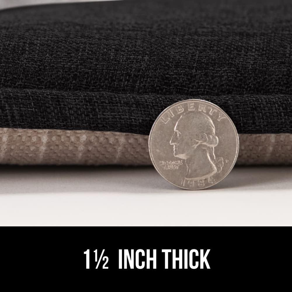imageGORILLA GRIP Slip Resistant Chair Cushions No Ties Required Memory Foam Pads for Dining Room Kitchen Table Office Rocking Chairs Plush Seat Cover Cushion Pad Home Decor Set of 4 16x16 GreyBlack