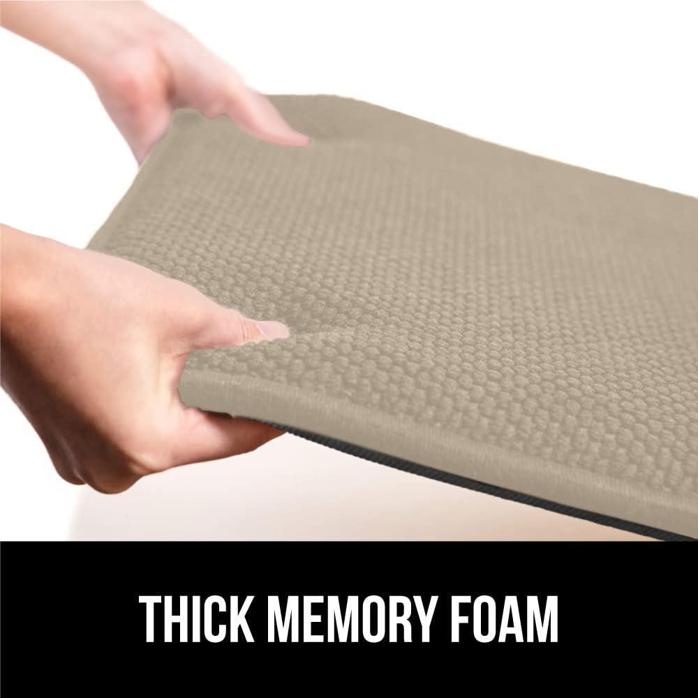 imageGORILLA GRIP Slip Resistant Chair Cushions No Ties Required Memory Foam Pads for Dining Room Kitchen Table Office Rocking Chairs Plush Seat Cover Cushion Pad Home Decor Set of 4 16x16 GreyBeige