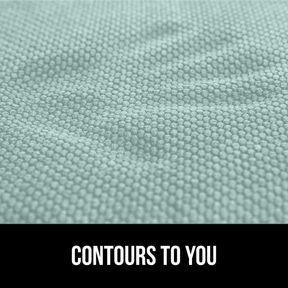 imageGORILLA GRIP Slip Resistant Chair Cushions No Ties Required Memory Foam Pads for Dining Room Kitchen Table Office Rocking Chairs Plush Seat Cover Cushion Pad Home Decor Set of 4 16x16 GreySea Blue