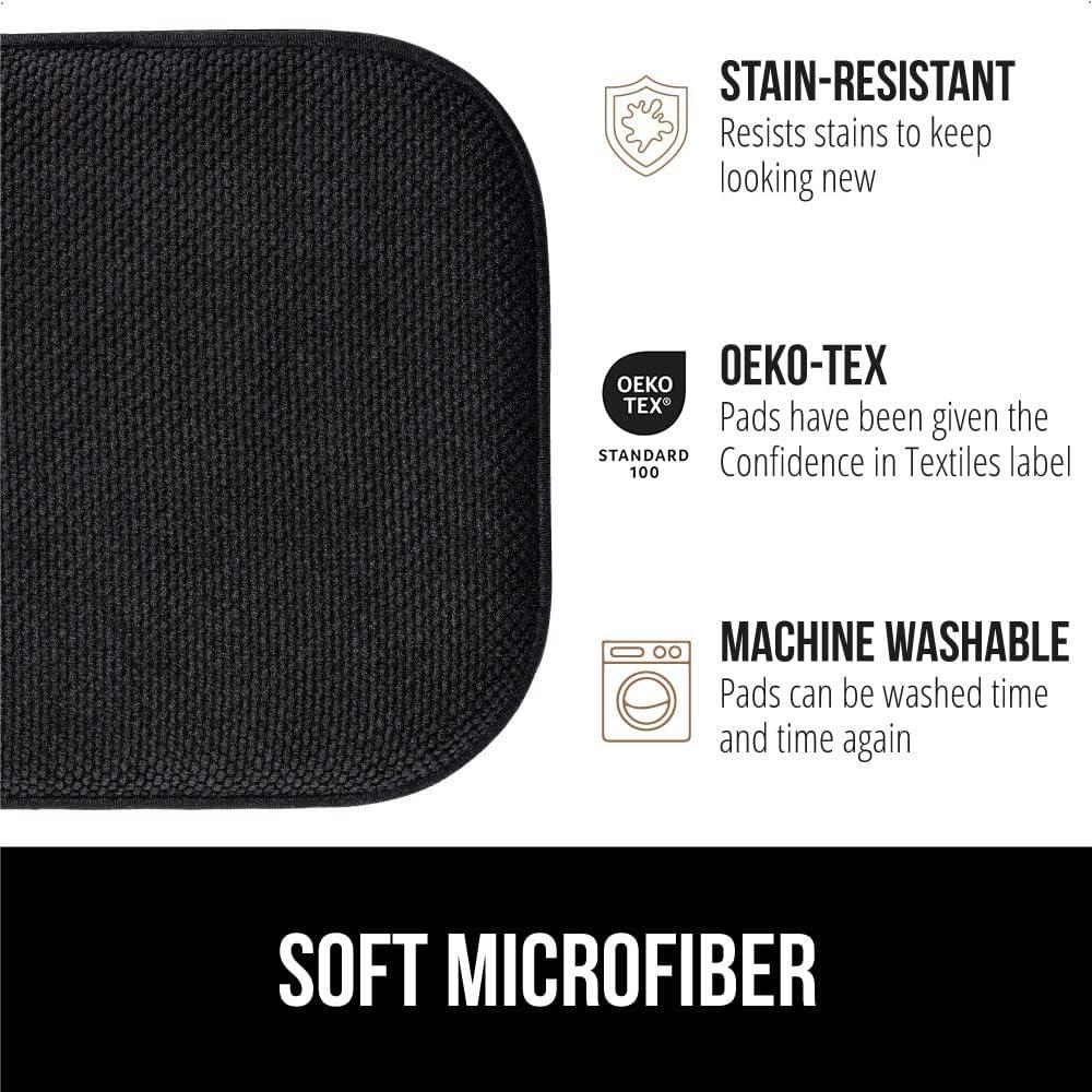 imageGORILLA GRIP Slip Resistant Chair Cushions No Ties Required Memory Foam Pads for Dining Room Kitchen Table Office Rocking Chairs Plush Seat Cover Cushion Pad Home Decor Set of 4 16x16 GreyBlack