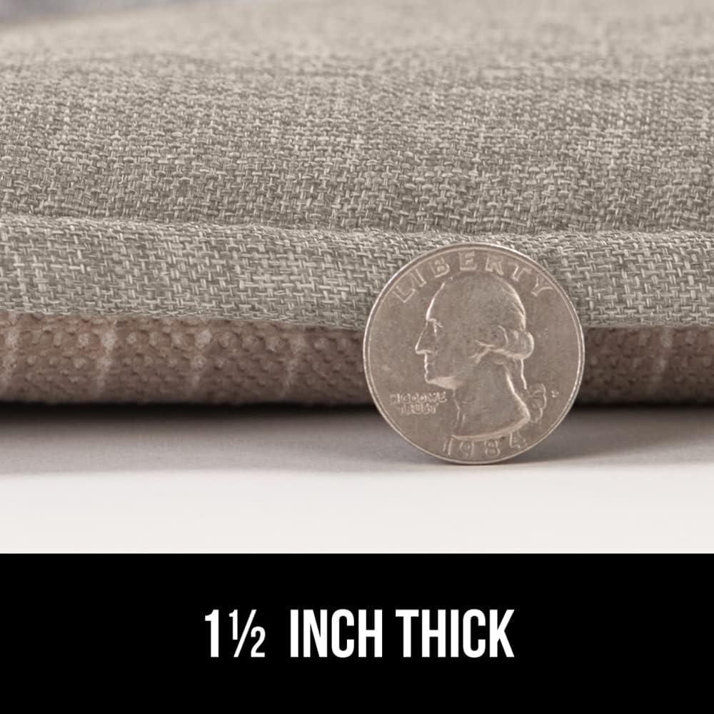 imageGORILLA GRIP Slip Resistant Chair Cushions No Ties Required Memory Foam Pads for Dining Room Kitchen Table Office Rocking Chairs Plush Seat Cover Cushion Pad Home Decor Set of 4 16x16 GreyBeige