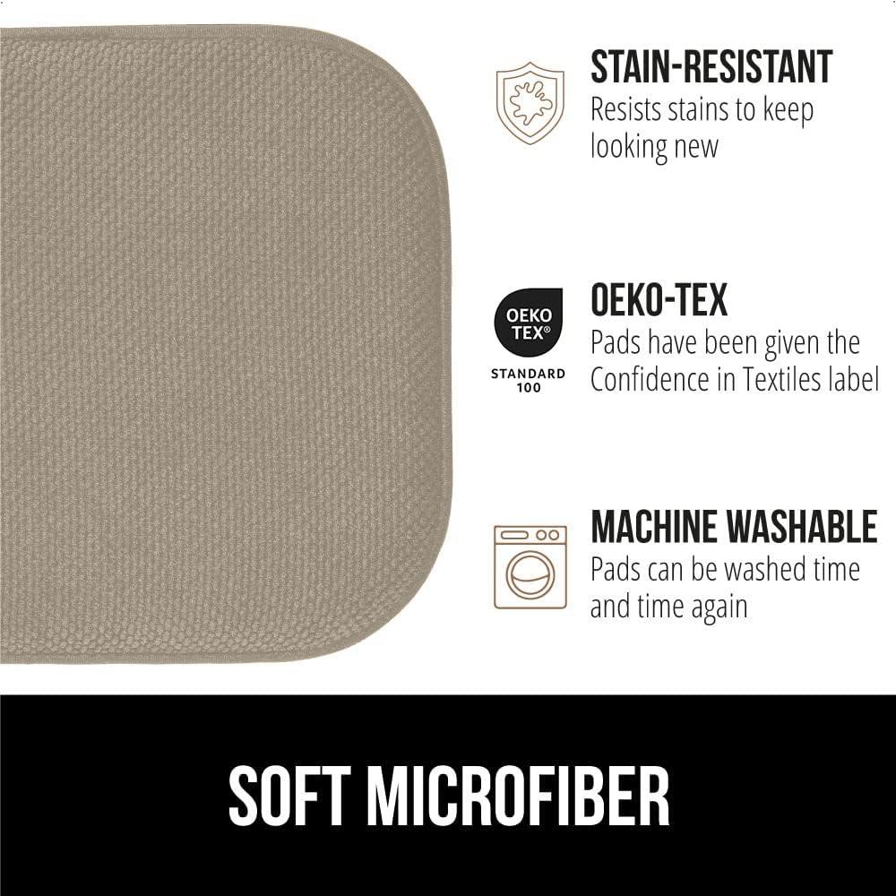 imageGORILLA GRIP Slip Resistant Chair Cushions No Ties Required Memory Foam Pads for Dining Room Kitchen Table Office Rocking Chairs Plush Seat Cover Cushion Pad Home Decor Set of 4 16x16 GreyBeige