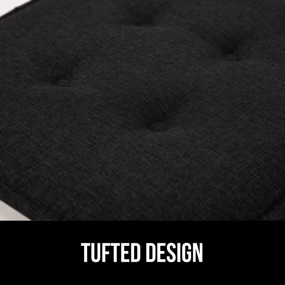 imageGORILLA GRIP Slip Resistant Chair Cushions No Ties Required Memory Foam Pads for Dining Room Kitchen Table Office Rocking Chairs Plush Seat Cover Cushion Pad Home Decor Set of 4 16x16 GreyBlack