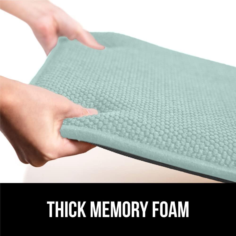 imageGORILLA GRIP Slip Resistant Chair Cushions No Ties Required Memory Foam Pads for Dining Room Kitchen Table Office Rocking Chairs Plush Seat Cover Cushion Pad Home Decor Set of 4 16x16 GreySea Blue